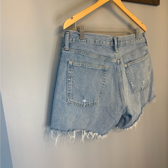 Ag Adriano Goldschmied Blue Jean Highrise Shorts Distressed Style size 32 - Picture 4 of 10